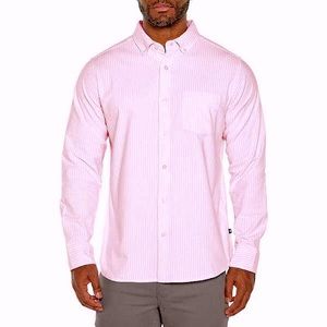 GAP Long Sleeve Oxford Button Down Shirt - Pink Striped